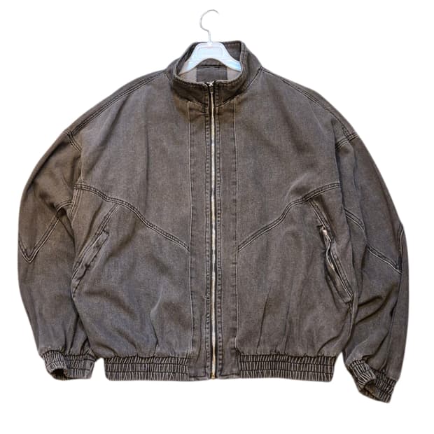 XL(착샷잇음) 피그먼트워싱 데님 블루종자켓 