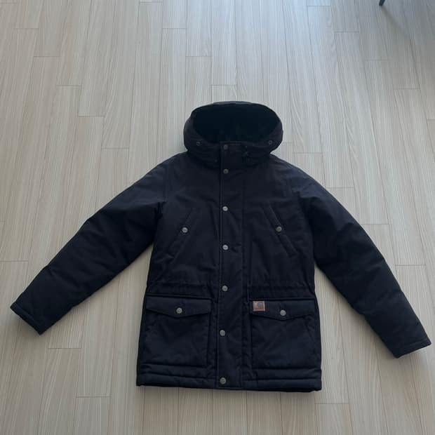 칼하트 블랙 후드 패딩 자켓