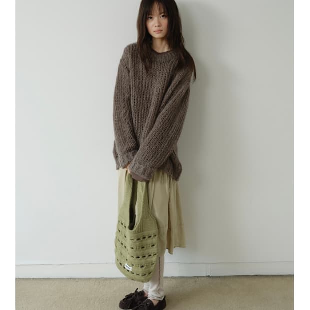 아유서울 네트 시스루 모헤어 알파카 니트 cos