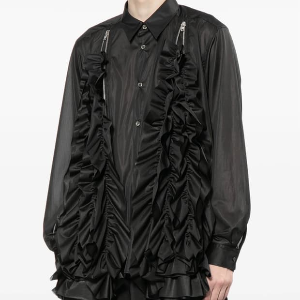 꼼데가르송 옴므플러스 / 26SS 러플 지퍼 셔츠 / L