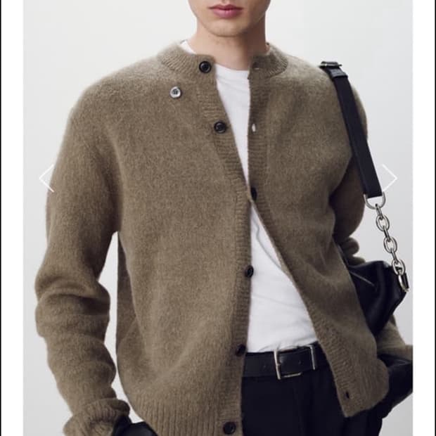 토니웩 알파카 모헤어 가디건 24fw 헷지 그린 m사이즈