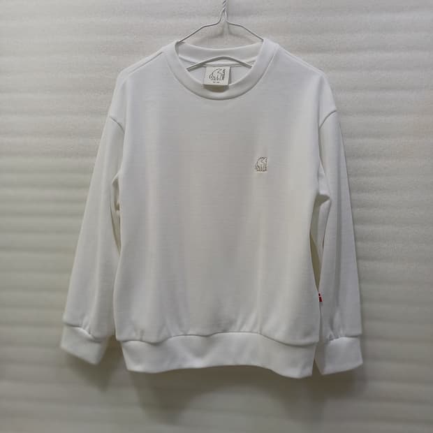 노르디스크 벨벳 기모 맨투맨 라운드 티 여성 XS 도톰 흰색 사랑봉봉