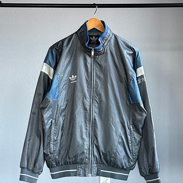 [XL]아디다스 80s 제우교역 올드스쿨 실버 바람막이