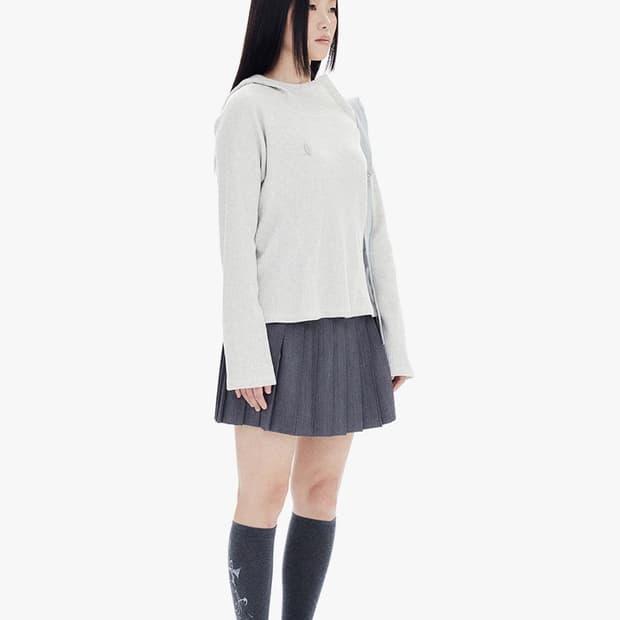 할로미늄 SLIM WAFFLE HOODIE / OATMEAL