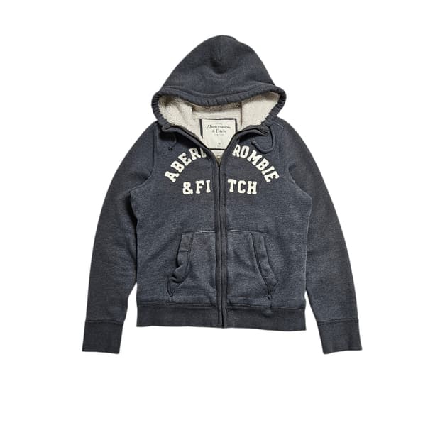 아베크롬비 기모 후드 집업 그레이