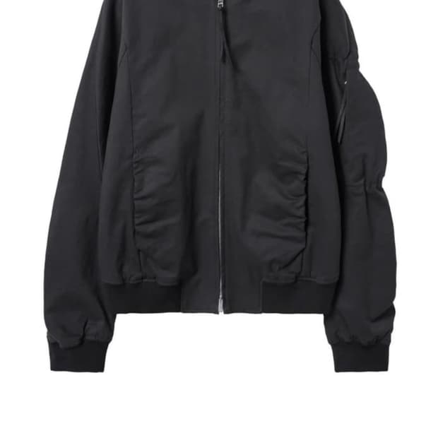 [L] PAF 셔링 봄버 자켓 (Black)