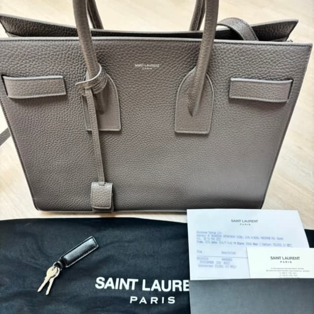 생로랑 삭 드 쥬르 토트백 그레이 스몰사이즈