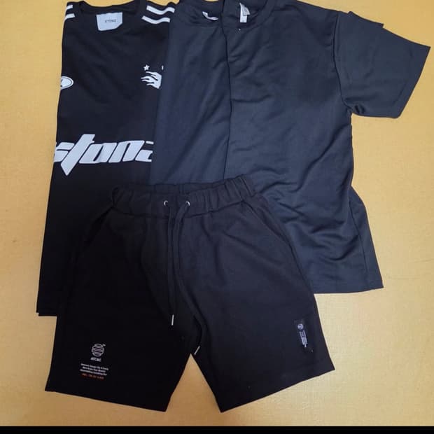 XTONZ 외 블랙 반팔티 반바지 세트
