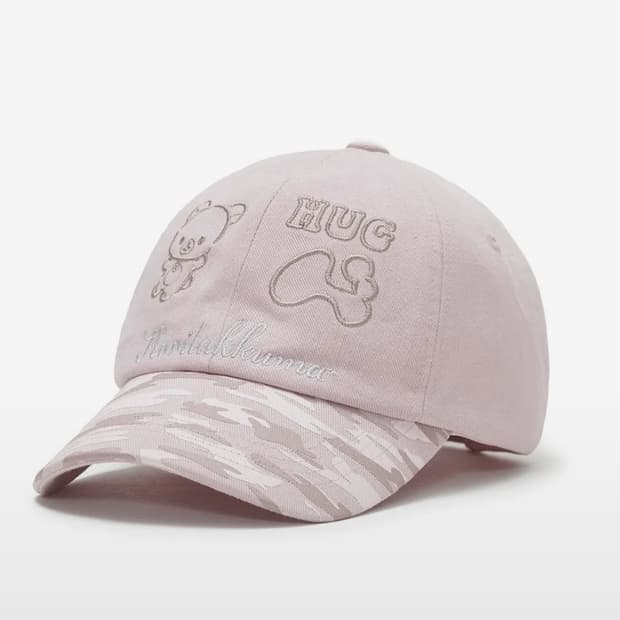 허그유어스킨 코리락쿠마 카모 볼캡 핑크 (1회 시착)