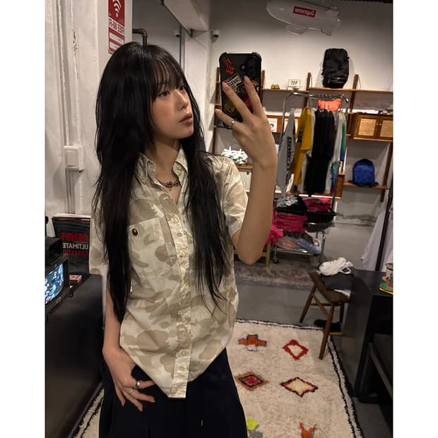 A BATHING APE Camo S/S Shirt