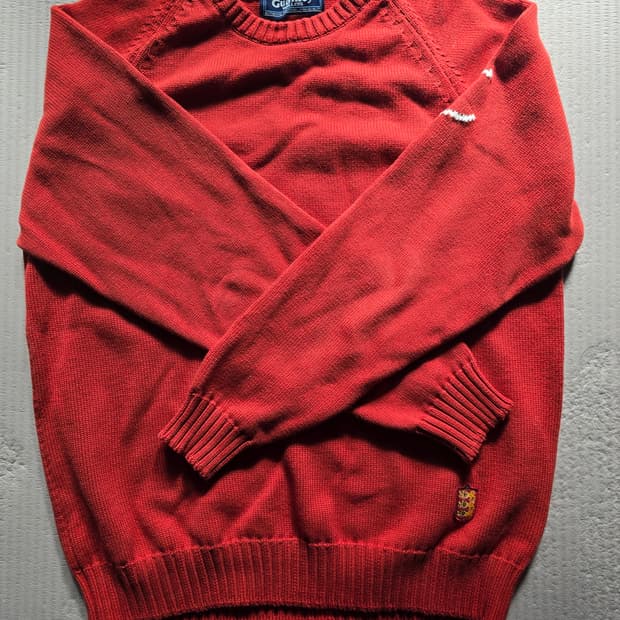 건지울른스 나그랑 크루넥 니트 XXL 오렌지 레드