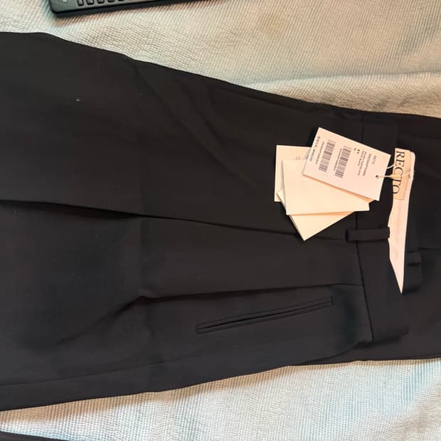 렉토/double pleated wide pants/블랙/M
