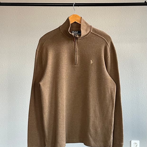 [M]폴로 랄프로렌 브라운 하프집업 코튼 니트