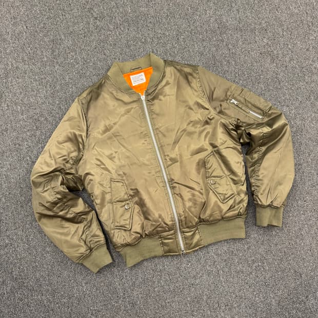 L)E.pattack 빈티지 올리브 MA-1 항공점퍼(지퍼)
