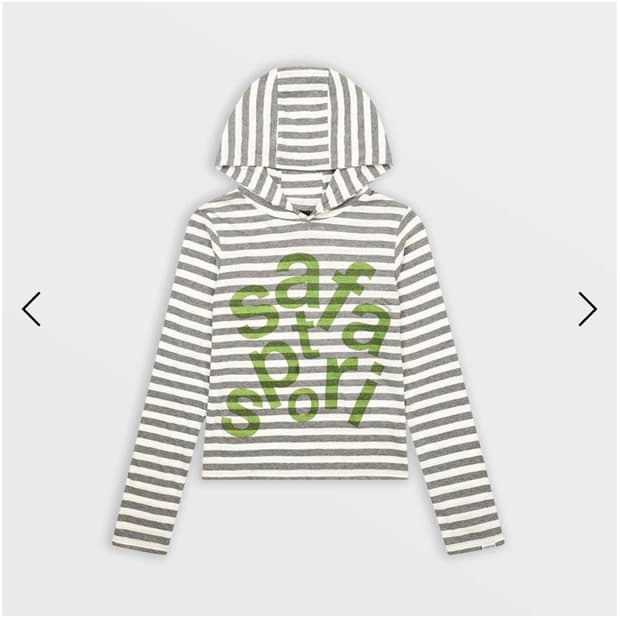  1/2 Ticketing Stripe Border Hoodie 
