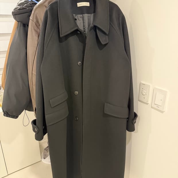 비슬로우 오버핏 발마칸 울 리치 블렌드 코트 xl