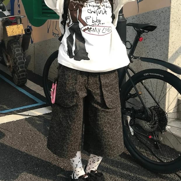 호피 버뮤다 팬츠
