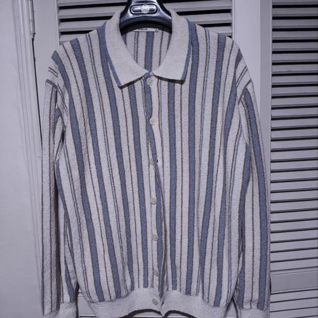 오버핏L 키뮤어 테리 부클 가디건