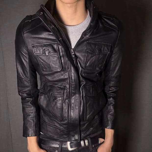 lamb skin leather jacket