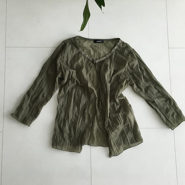 crinkle sheer cardigan