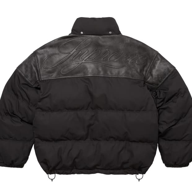 슈프림 레더 요크 푸퍼 자켓