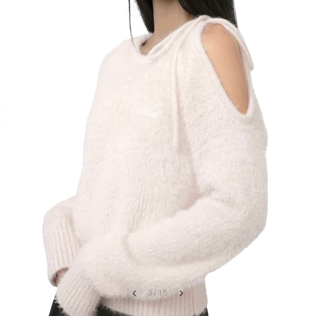 클리시어 love poem 러브 포엠 넥 스트링 니트