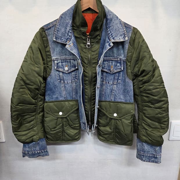 빈티지 여성 마원 항공자켓 데님자켓 믹스 프리