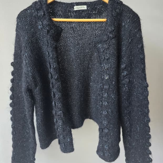 영국무드 일본제 팝콘짜임 울 가디건