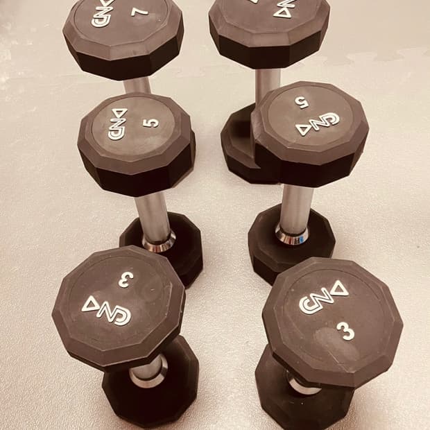 CNK 우레탄 덤벨 세트 – 상태 최상, 실사용 거의 없는 보관 컨디션