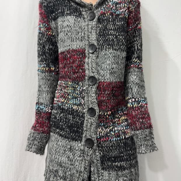 hood pattern cardigan