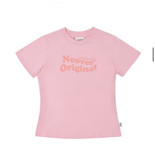 새상품 앤커버 정가3만7천 로고 반팔 티셔츠 핑크