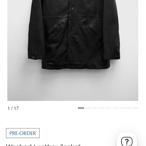 xs 유스 워시드 레더 자켓