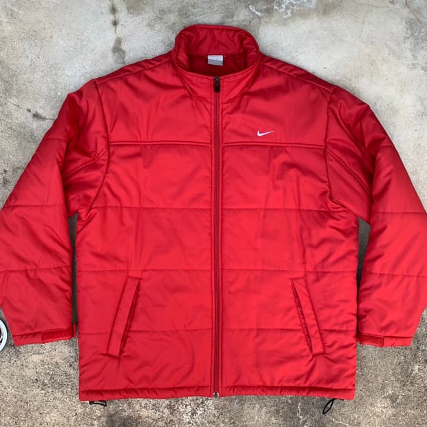 나이키 레드 패딩 점퍼