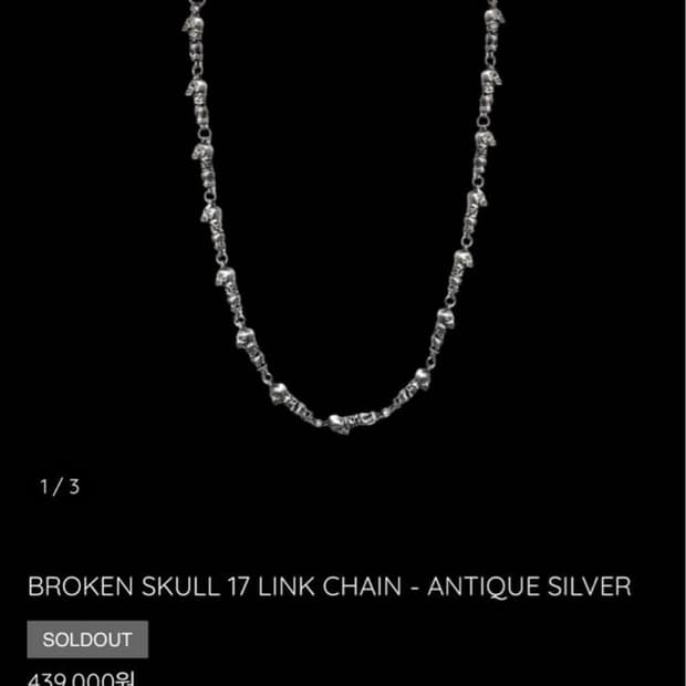 emostance) 17link broken skul chain