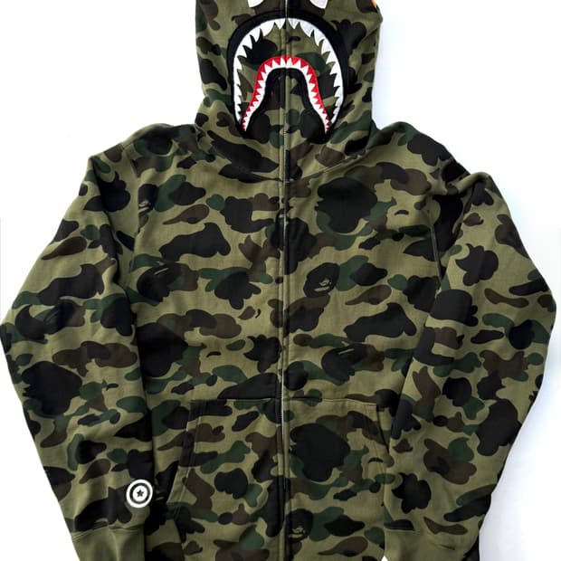 베이프 A BATHING APE 카모 샤크 풀집업 후드