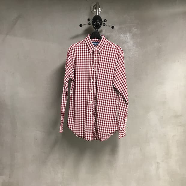 폴로 랄프로렌 깅엄 체크 셔츠 레드 M