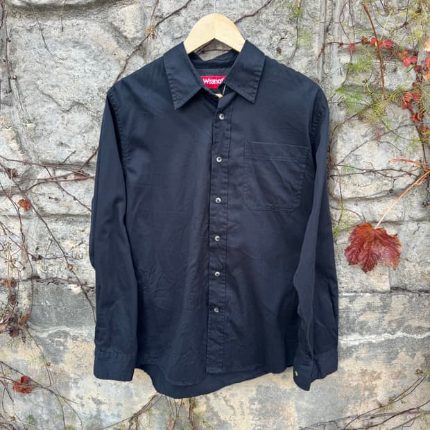 랭글러 빈티지 포켓 워크 셔츠 블랙 m