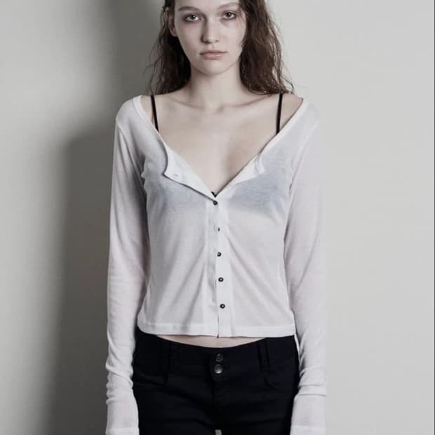 보헤미안서울 보헴서 베이직 스쿱 가디건 아이보리