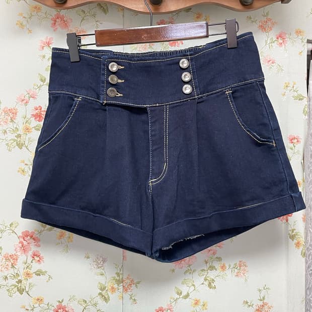 세일러 버튼 데님 팬츠