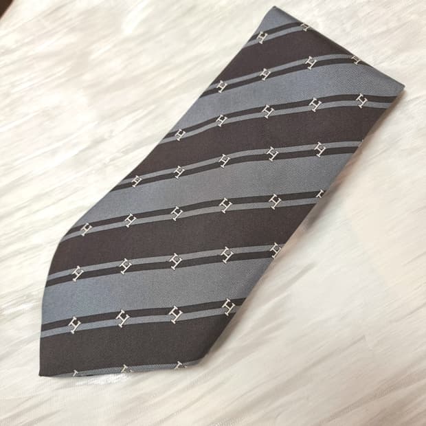 에르메스 H모노그램 실크100% 넥타이 (상태양호/드라이완료)