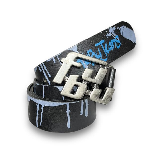 푸부 00s 페인티드 버클 올드스쿨 힙합 빈티지 벨트