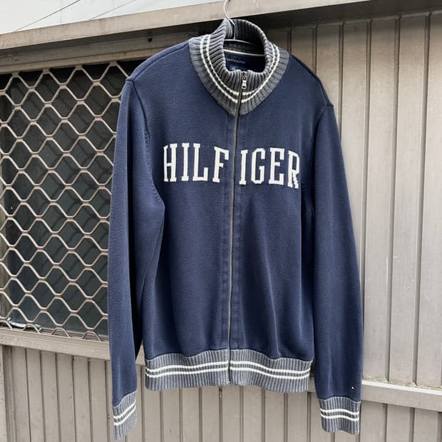 Tommy Hilfiger logo knit zip up