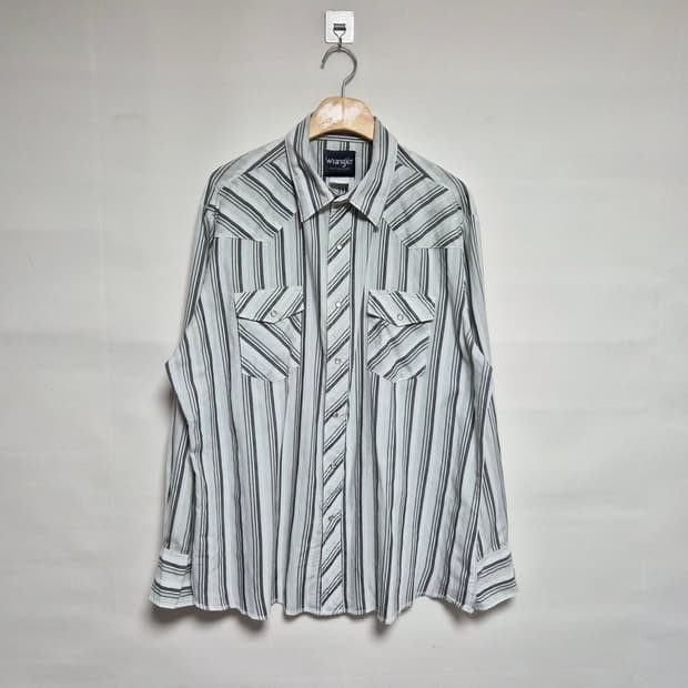 랭글러Wrangler 스트라이프 웨스턴 셔츠 XL사이즈 - S297