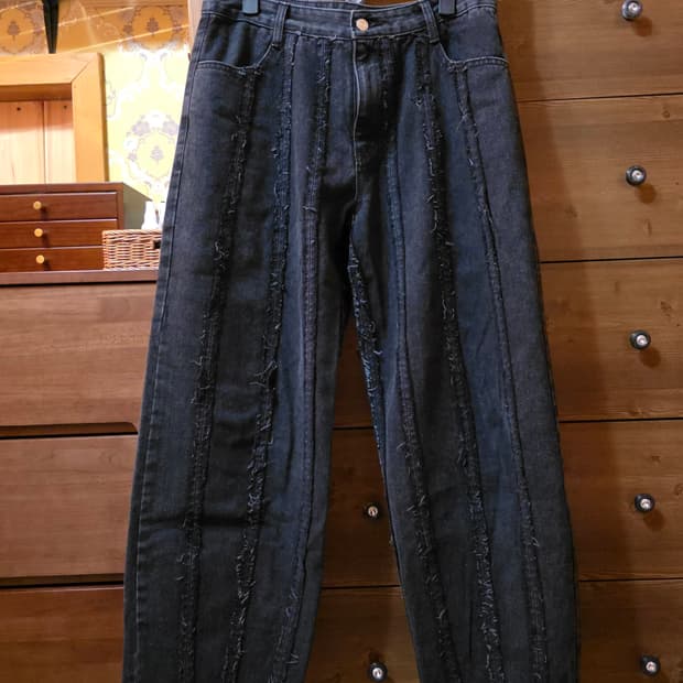 노매뉴얼 흑청 데님L