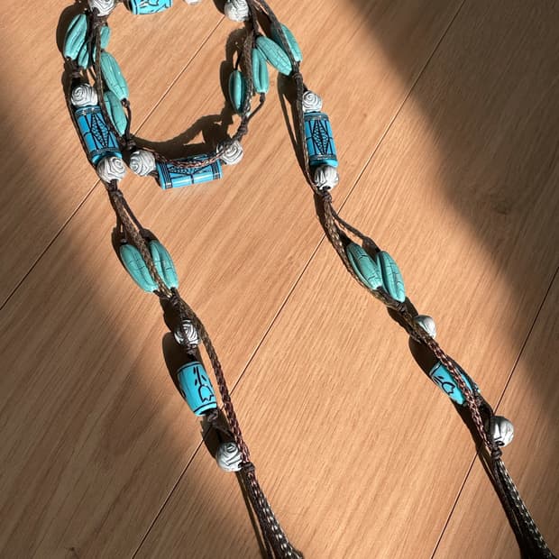 Blue turoquoise scarf style necklace