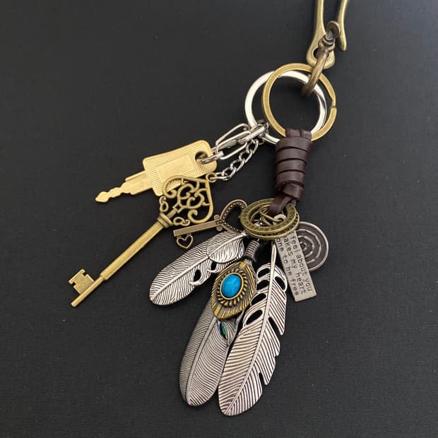 에스닉 깃털 키링