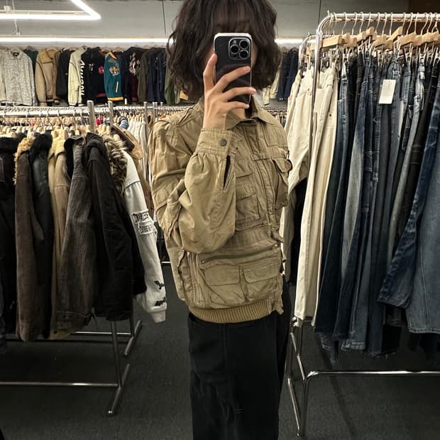 M)Stanbury 빈티지 베이지 유틸리티 필드자켓