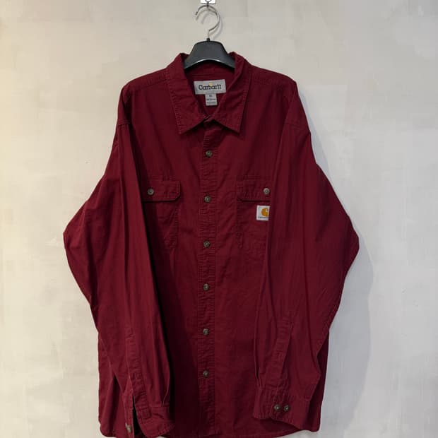 칼하트 딥레드 긴팔셔츠
