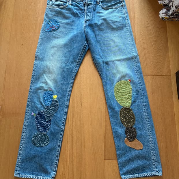 캐피탈 선인장 자수 데님 36사이즈 급매