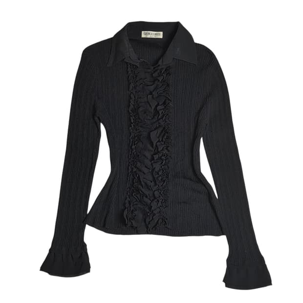 [Georges Rech] 프릴 골지니트 가디건